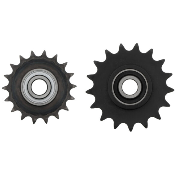 Roller chain idler sprocket units